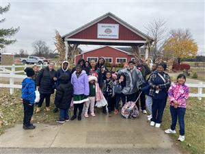  Students in front of Apple Orchard
